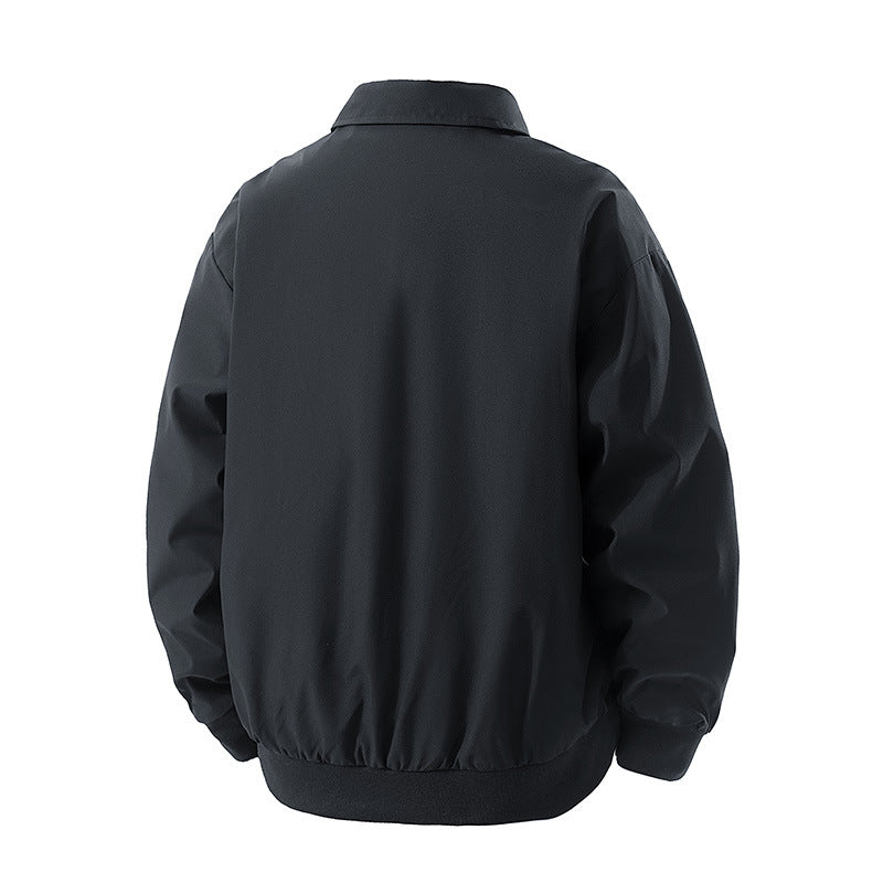 Herren Leichte Oversize-Bomberjacke aus winddichtem Nylon mit Reißverschluss, Brusttasche und Rippbündchen Echo Archiv