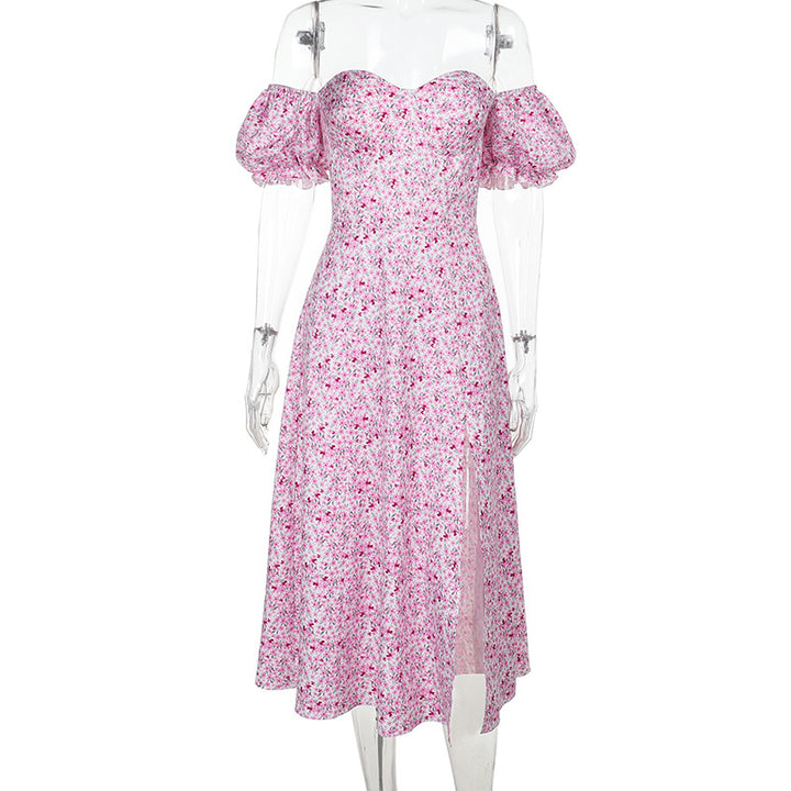 Damen Off-Shoulder Maxikleid mit voluminösen Puffärmeln Echo Archiv