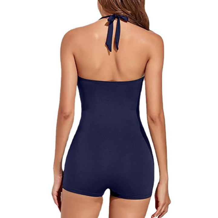 Damen Eleganter Badeschnitt mit rüschenärmel und abnehmbaren Trägern Echo Archiv