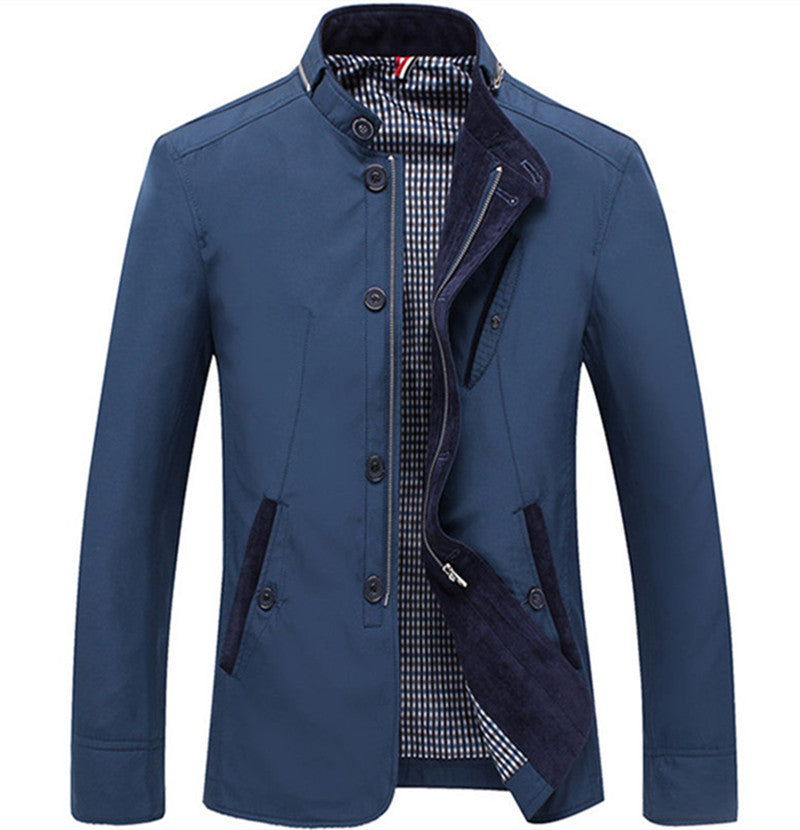 Herren Stehkragen‑Blouson mit verdeckter Zip‑ und Knopfleiste Echo Archiv