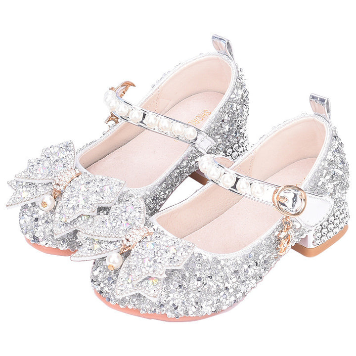 Mädchen Glitzernde Mary Jane Schuhe mit dekorativen Schleifen Echo Archiv