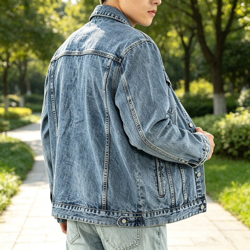 Herren Klassische Denimjacke mit modernen Akzenten Echoarchiv