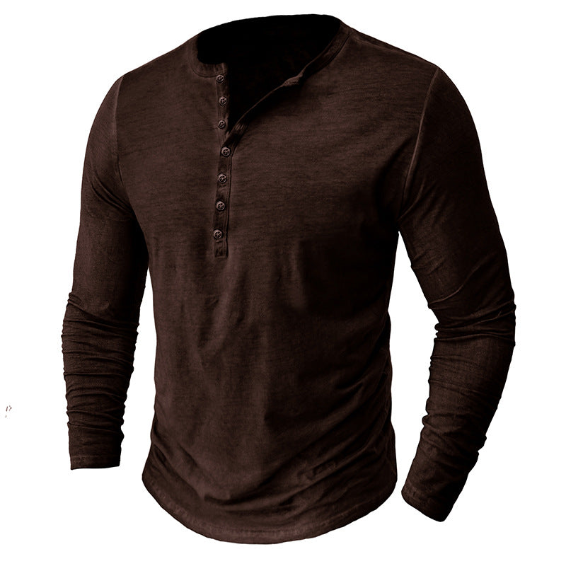 Herren Langarmshirt mit Knopfleiste Echoarchiv