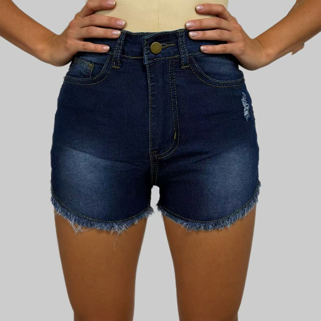Damen Hochgeschnittene Denim-Shorts im angesagten Fransen-Look Echo Archiv
