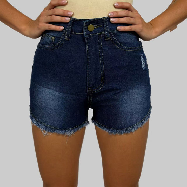 Damen Hochgeschnittene Denim-Shorts im angesagten Fransen-Look Echo Archiv