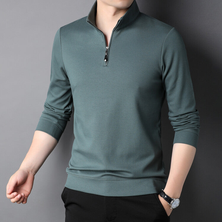 Herren Stehkragen Pullover mit Reißverschluss Echoarchiv