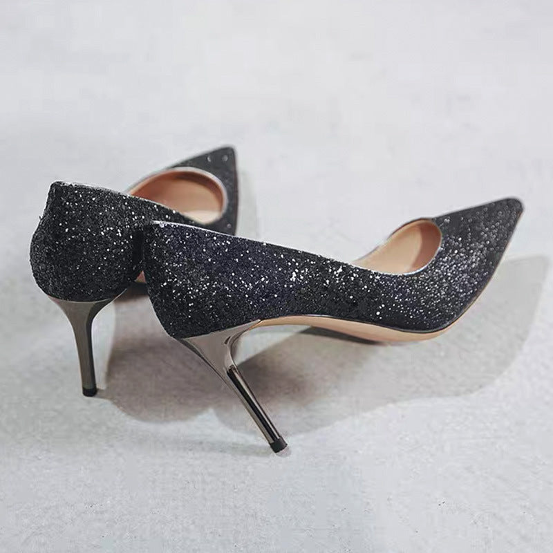 Damen Glitzer-Pumps mit spitzer Zehenform und metallic Stiletto-Absatz Echo Archiv