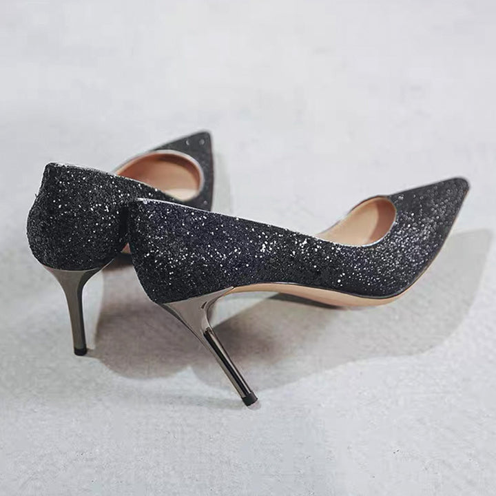 Damen Glitzer-Pumps mit spitzer Zehenform und metallic Stiletto-Absatz Echo Archiv