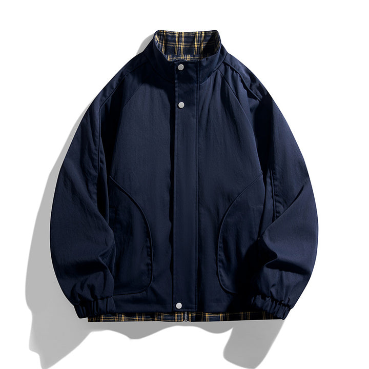 Herren lässige Übergangsjacke mit hohem Kragen und praktischen Reißverschlusstaschen Echoarchiv