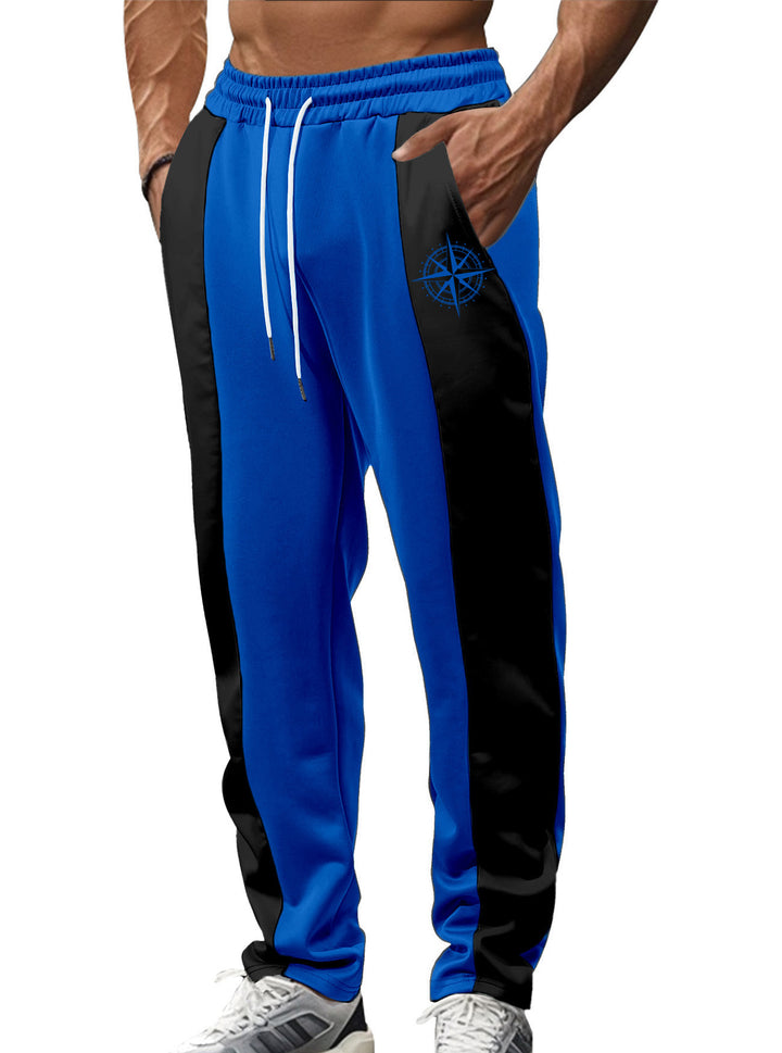 Herren nan sportive Trackpants mit seitlichen Kontrastbahnen elastischem Bund Kordelzug und Hirschstickerei Echo Archiv