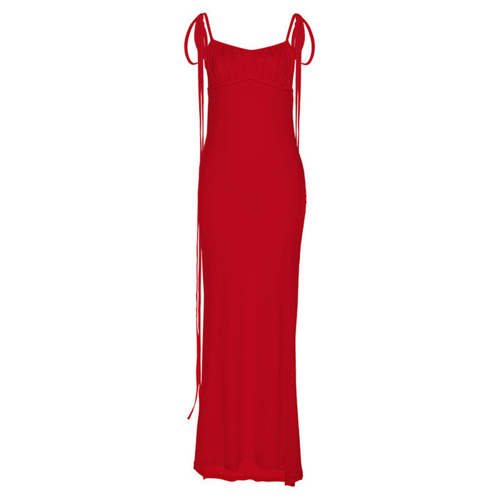Damen Figurbetontes Maxikleid mit Raffung und Trägerdetails Echo Archiv