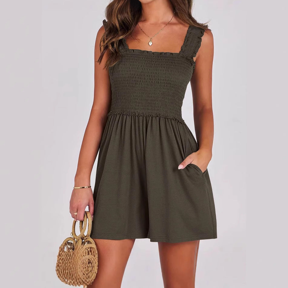 Damen verführerisches Sommerkleid mit Rüschendetails und praktischen Taschen Echo Archiv
