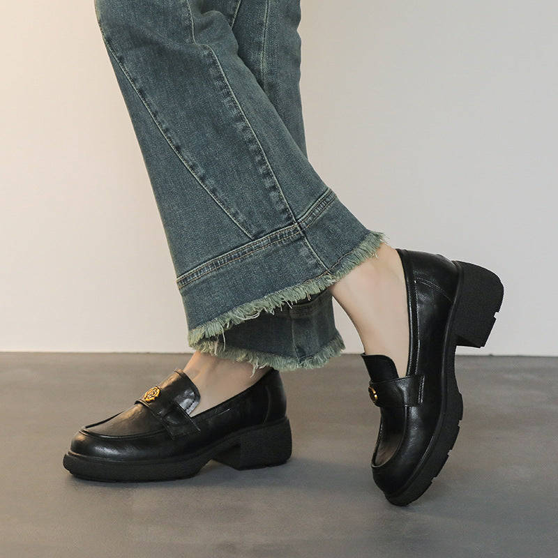 Damen Chunky‑Loafer aus Glattleder mit Emblem‑Applikation und profilierter Blocksohle Echo Archiv