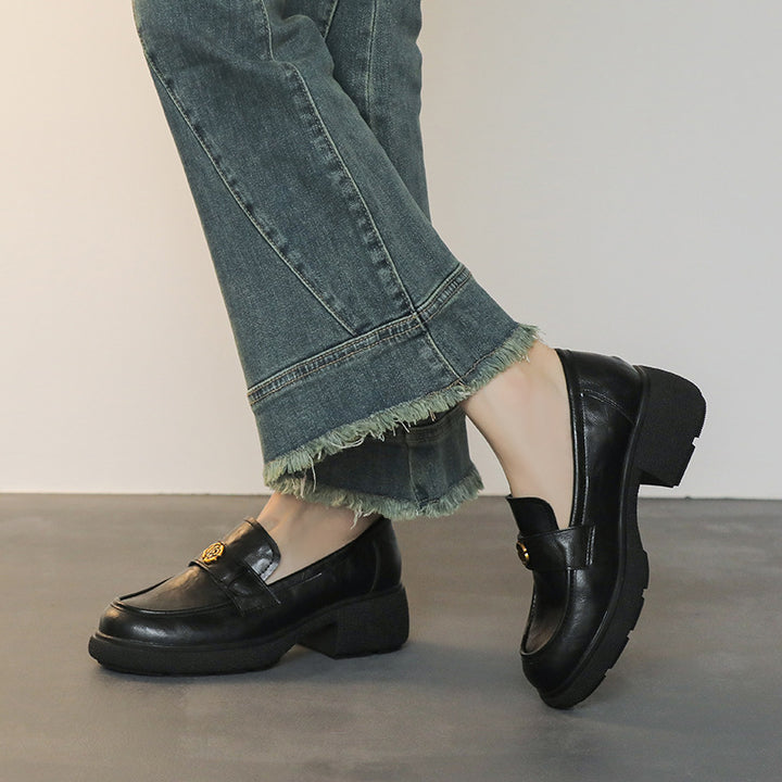 Damen Chunky‑Loafer aus Glattleder mit Emblem‑Applikation und profilierter Blocksohle Echo Archiv
