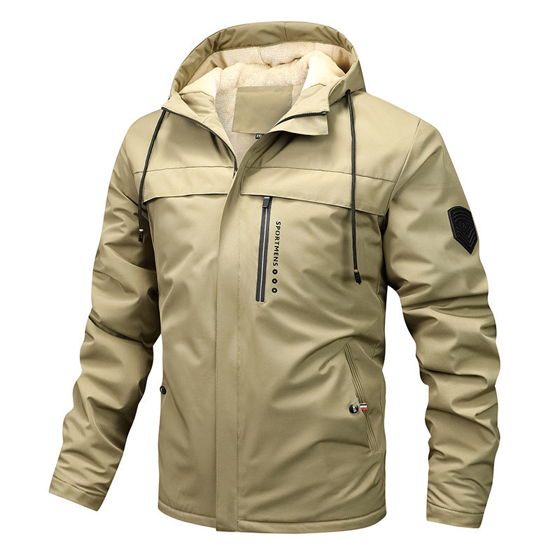 Herren nan winddichte Softshelljacke mit verstellbarer Kapuze, Fleece-Innenfutter und verdeckten Reißverschlusstaschen Echo Archiv