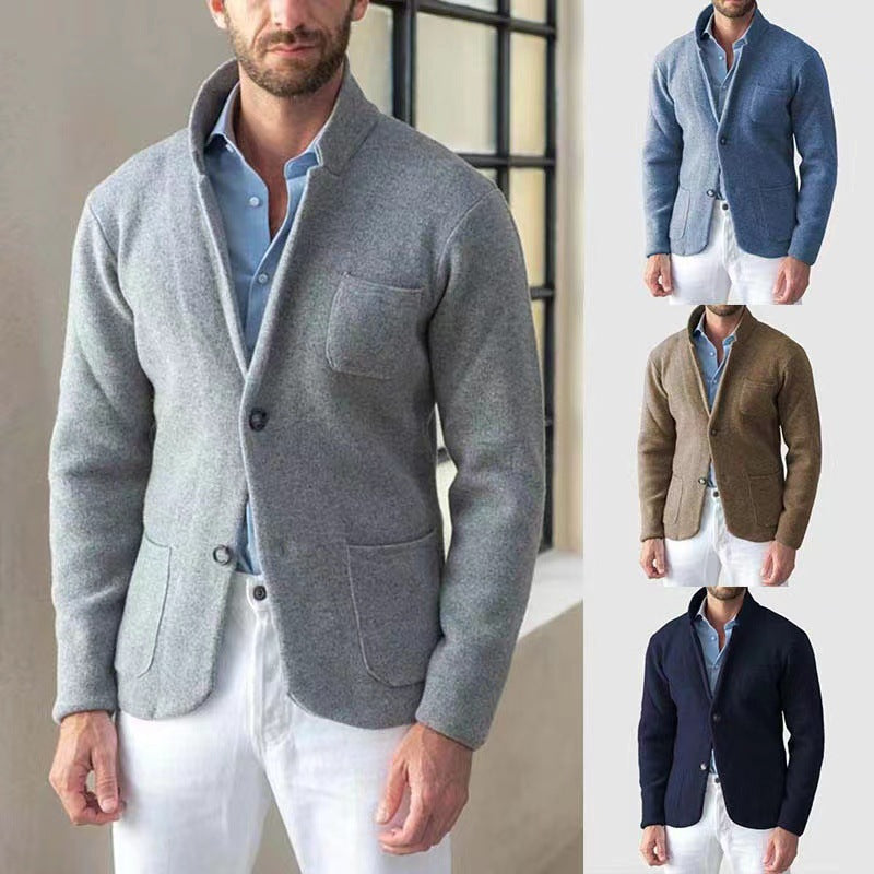 Herren Strickblazer mit eleganter Optik und praktischen Taschen Echoarchiv