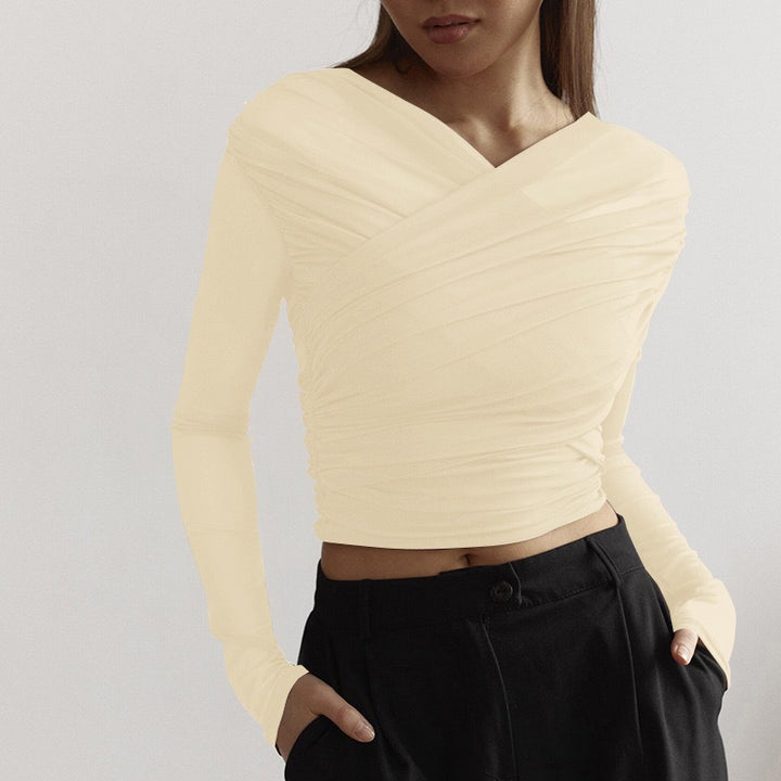 Damen Langarm-Crop-Top Echo Archiv
