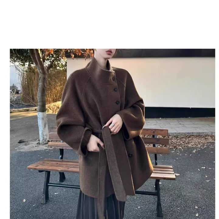 Damen Modische Oversized-Wolljacke Echoarchiv