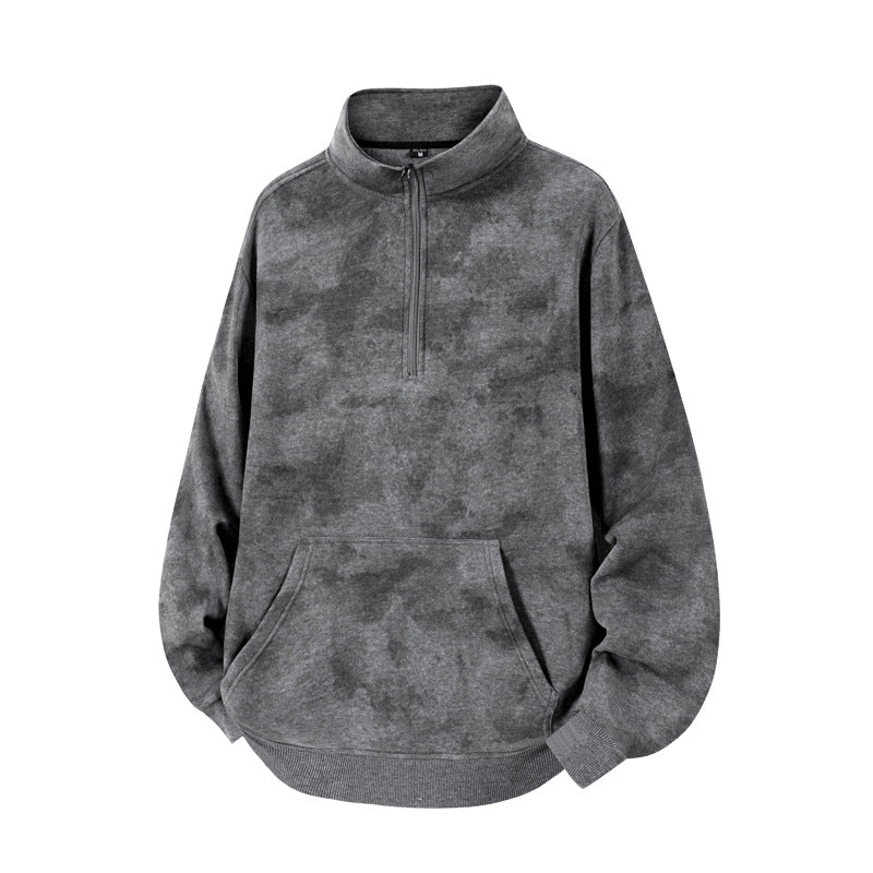 Unisex Oversize-Halbzip-Sweatshirt mit Kängurutasche und hohem Kragen Echoarchiv