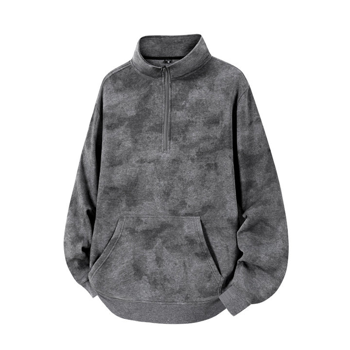 Unisex Oversize-Halbzip-Sweatshirt mit Kängurutasche und hohem Kragen Echoarchiv