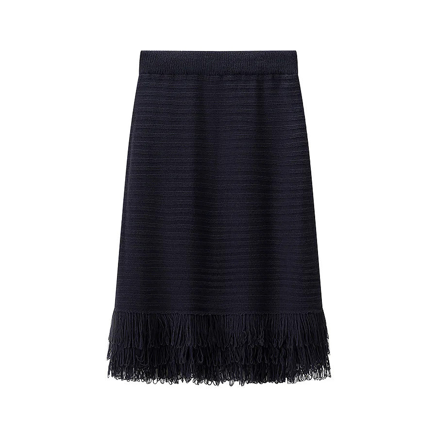 Damen nan gehäkelte Lochstrick-Cardigan mit Fransenbesatz und kastiger Silhouette Echo Archiv