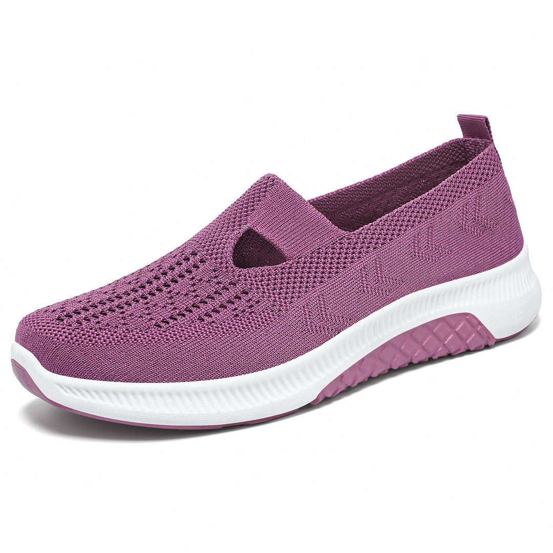 Damen nan elastischer Strick-Slipper mit perforiertem Atmungsnetz und dämpfender Leichtsohle Echo Archiv