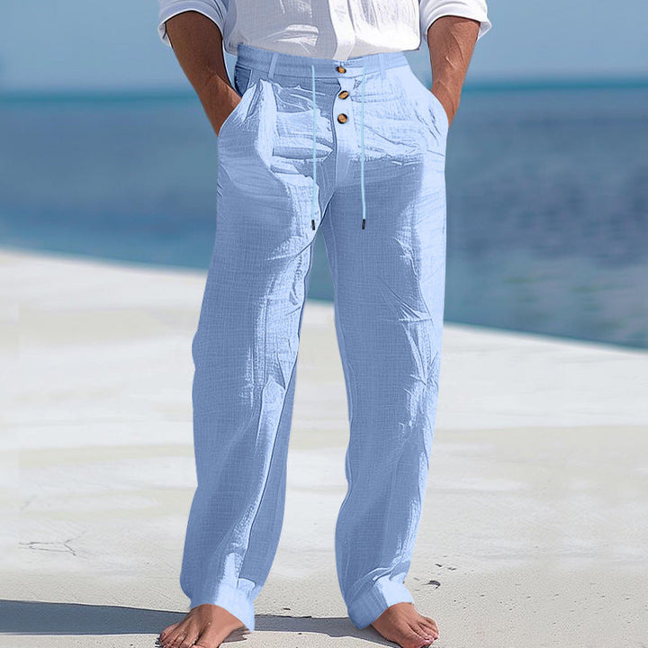 Herren lässige Hose mit hohem Bund und bequemen Taschen Echoarchiv