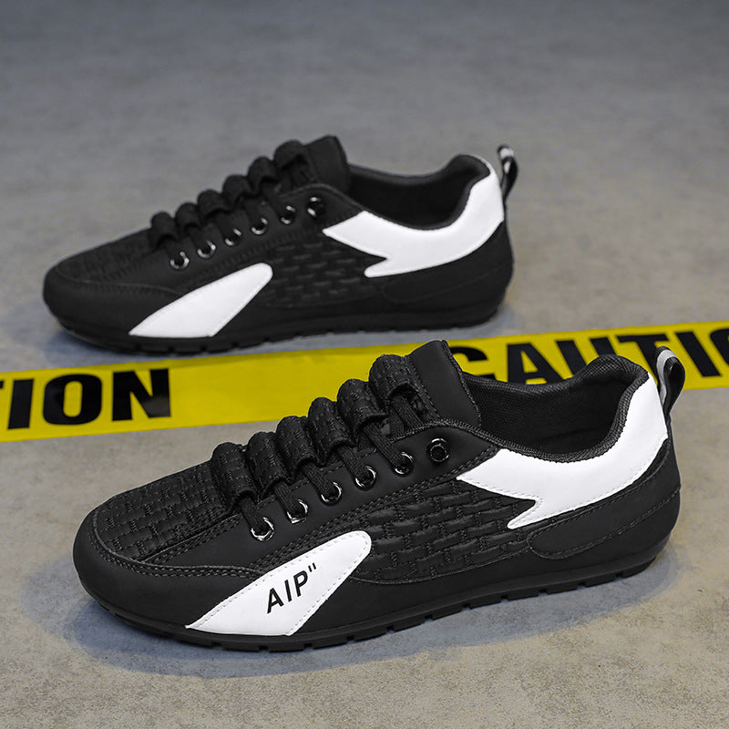 Herren Gewebter Low-Top Sneaker mit leichter Profilsohle und Panel-Details Echoarhiv
