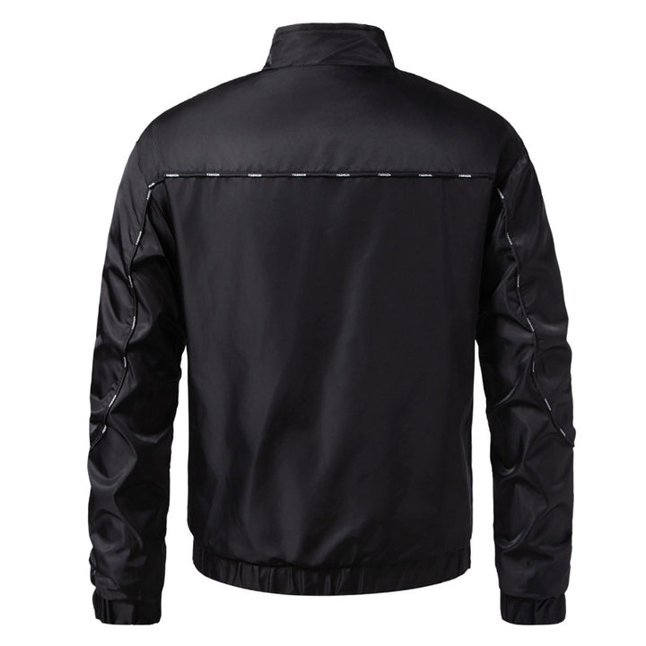 Herren Leichte Utility-Bomberjacke mit Pattentaschen, Stehkragen und elastischem Saum Echo Archiv