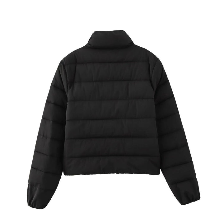 Damen Kurze gesteppte Jacke mit Stehkragen, Reißverschluss und elastischen Bündchen Echo Archiv