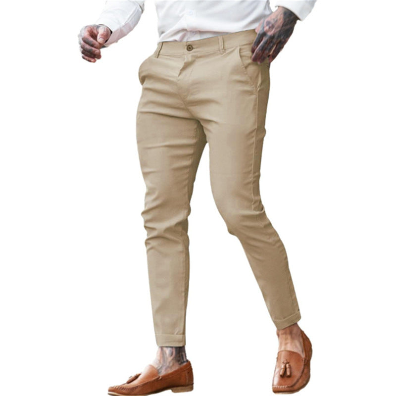 Herren elegante Slim-Fit Businesshose mit elastischem Bund und praktischen Taschen Echoarchiv