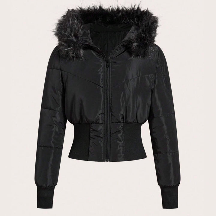 Damen kuschelige Kapuzenjacke mit abnehmbarem Kunstfell Echoarchiv