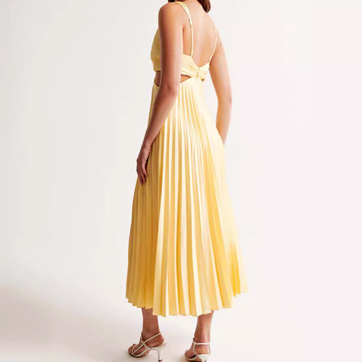 Damen nan plissiertes Midikleid mit gedrehter Bustierpartie und seitlichen Cut-Outs Echo Archiv