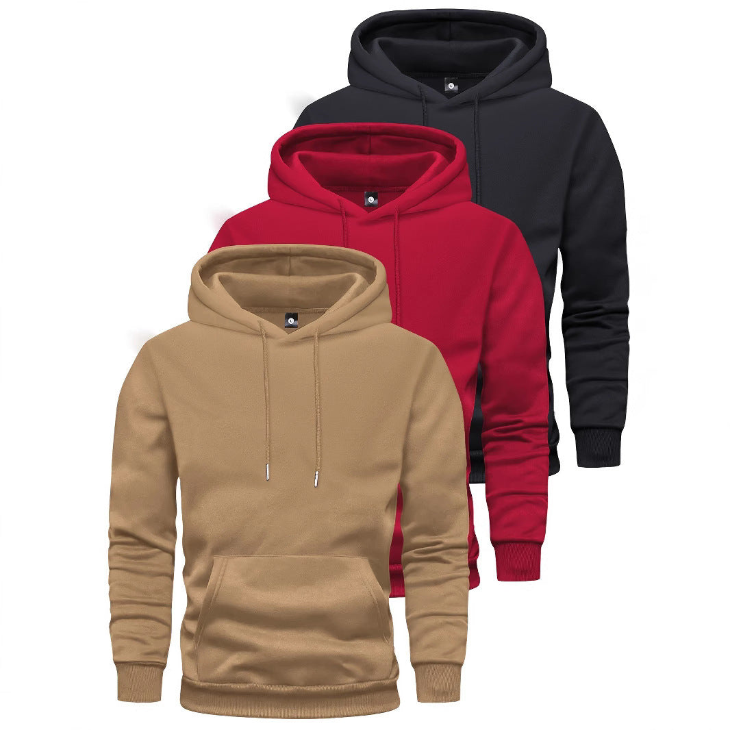 Unisex schlichter Kapuzenpullover mit Kängurutasche, gerippten Bündchen und relaxed Fit Echo Archiv