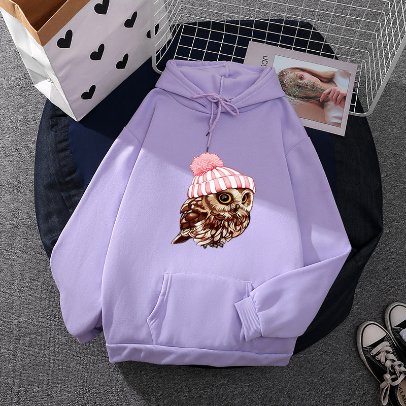 Damen lässiger Oversize Kapuzenpullover mit Herz‑und‑Pfotenprint, Kordelzug und gerippten Bündchen – Auréline