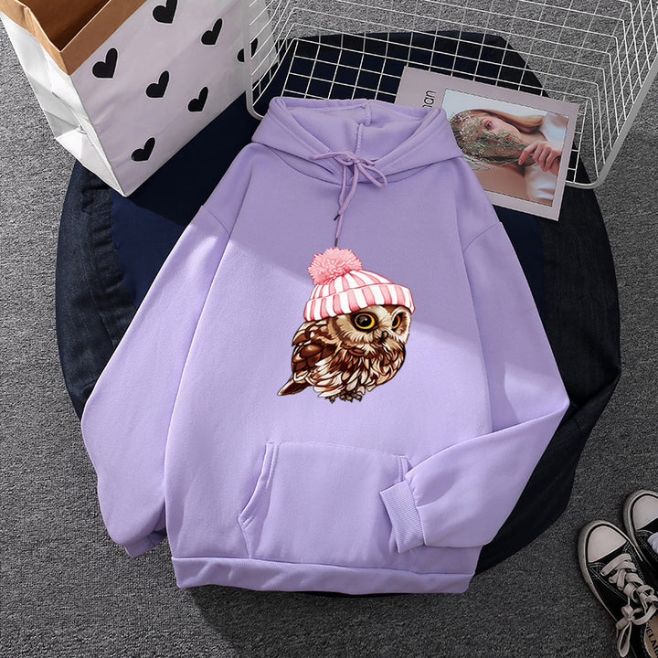 Damen lässiger Oversize Kapuzenpullover mit Herz‑und‑Pfotenprint, Kordelzug und gerippten Bündchen – Auréline