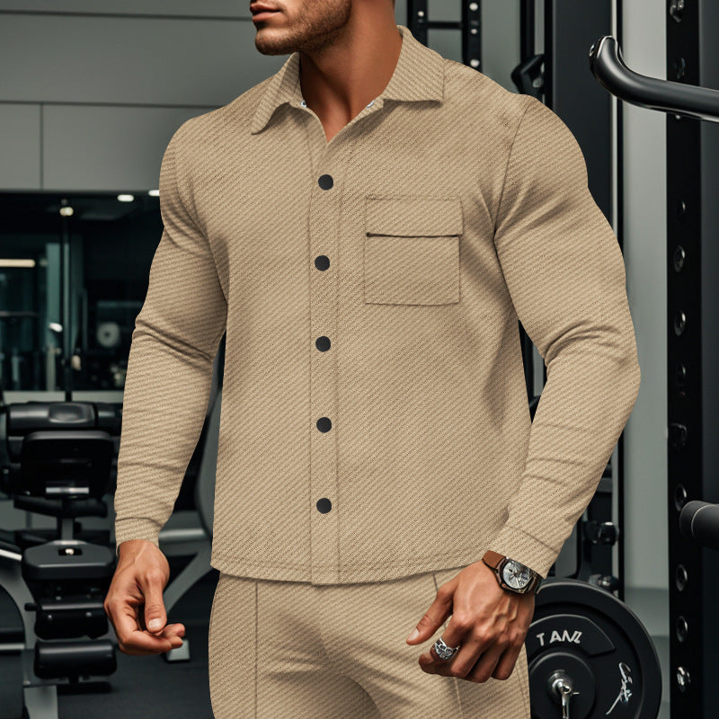 Herren Sportjacke mit strukturiertem Design und praktischen Taschen Echoarchiv