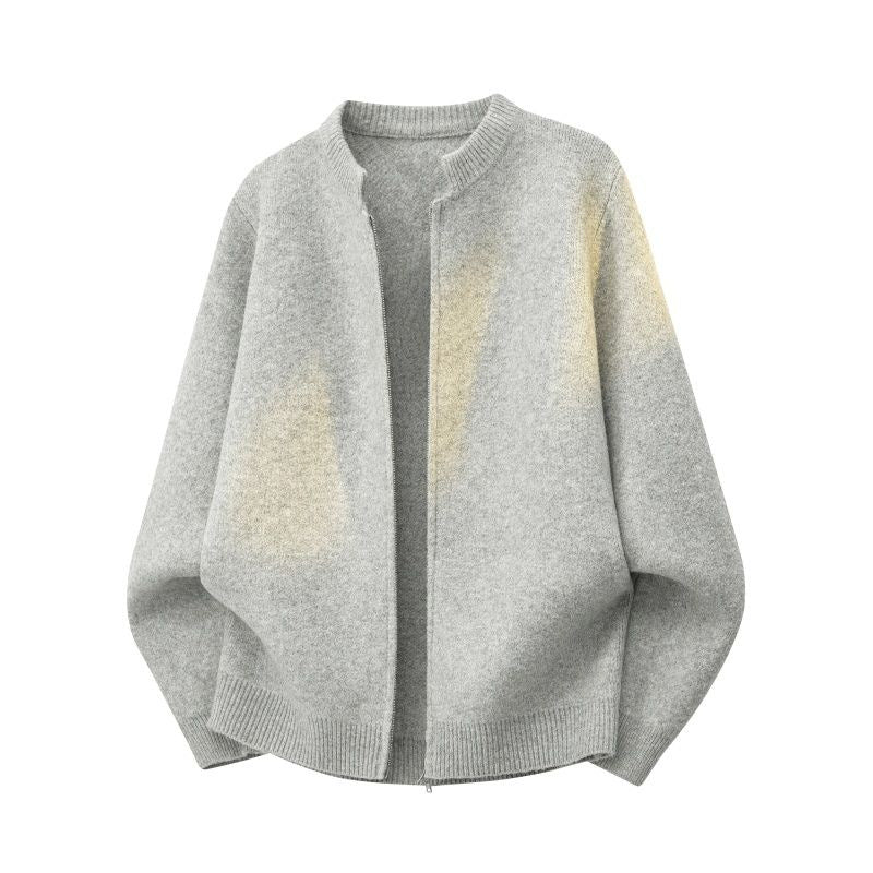 Damen Oversize Polokragen-Strickpullover mit Knopfleiste und geripptem Saum Echoarchiv