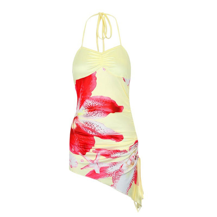 Damen Badeanzug mit Blumenmuster und asymmetrischem Schnitt Echo Archiv