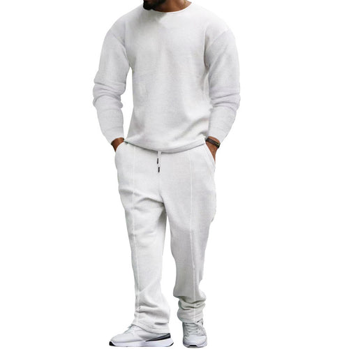 Herren Set aus lässigem Sweatshirt und Jogginghose mit feiner Textur Echoarchiv