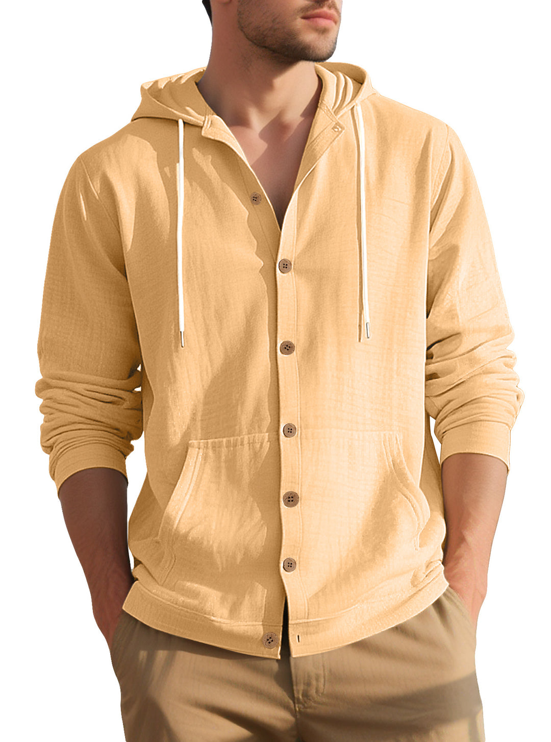 Herren elegante Freizeitjacke mit Kapuze und praktischen Taschen Echoarchiv