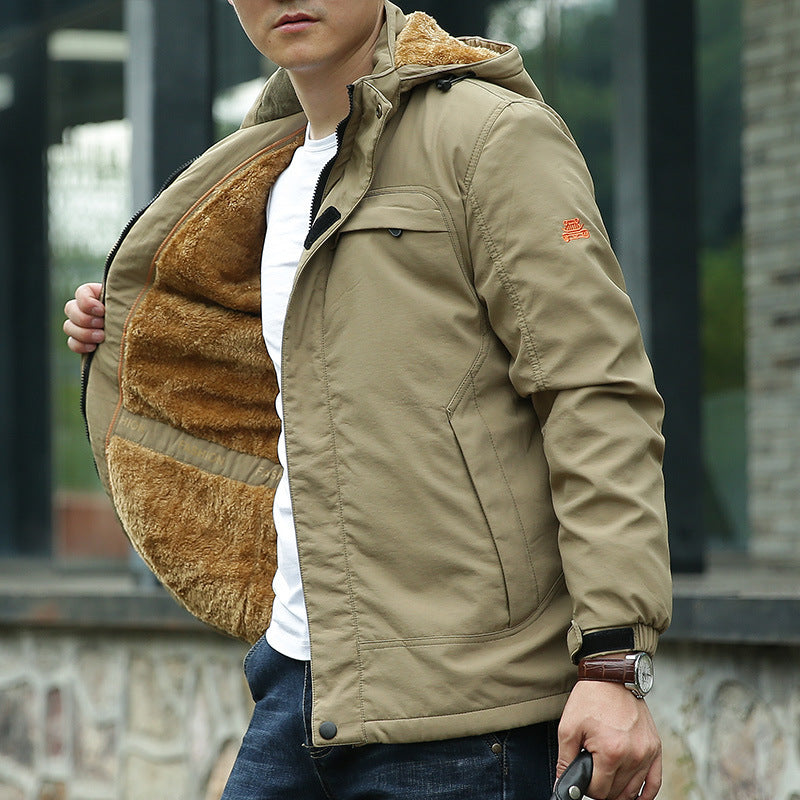 Herren Gefütterter Kapuzenparka mit Teddyfutter und winddichter Canvas‑Optik Echoarchiv