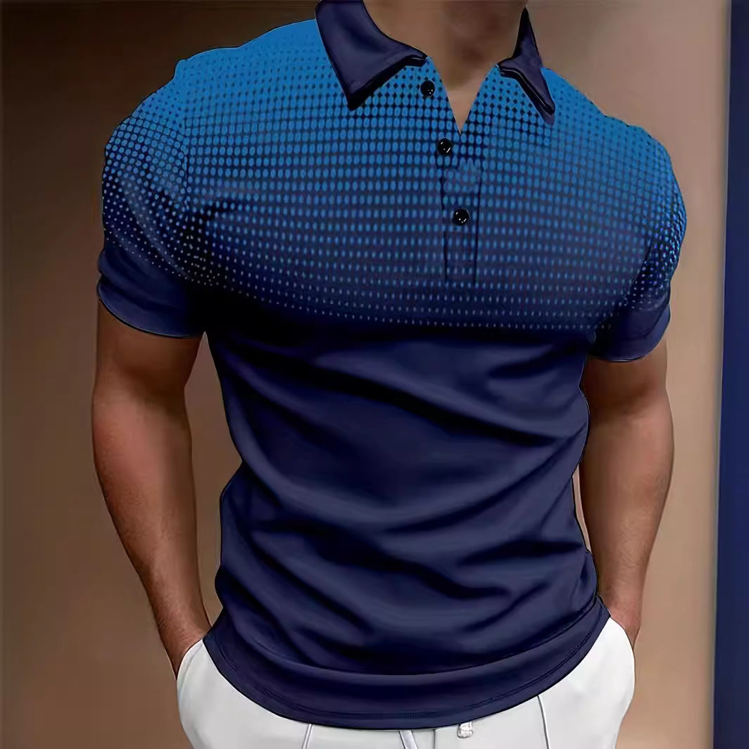 Herren modisches Poloshirt mit grafischem Muster Echoarchiv
