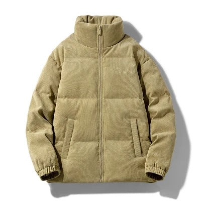 Herren Wattierte Steppjacke mit Stehkragen und Cordoptik Echoarchiv