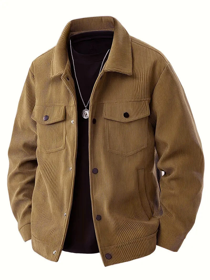 Herren strukturiertes Oberteiljacke mit praktischen Taschen Echoarchiv