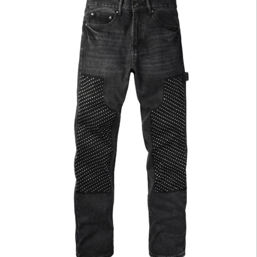 Herren Modische Denim-Hosen mit Kontrast-Patches Echoarchiv