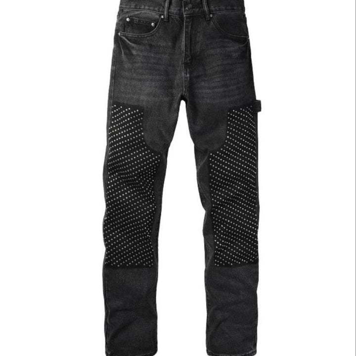 Herren Modische Denim-Hosen mit Kontrast-Patches Echoarchiv