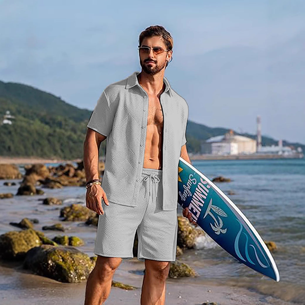 Herren lässiges Strandhemd und Shorts Set mit atmungsaktivem Material Echoarchiv