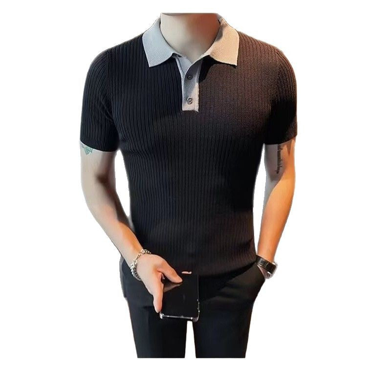 Herren Kurzarm Poloshirt mit Rippstruktur Echo Archiv