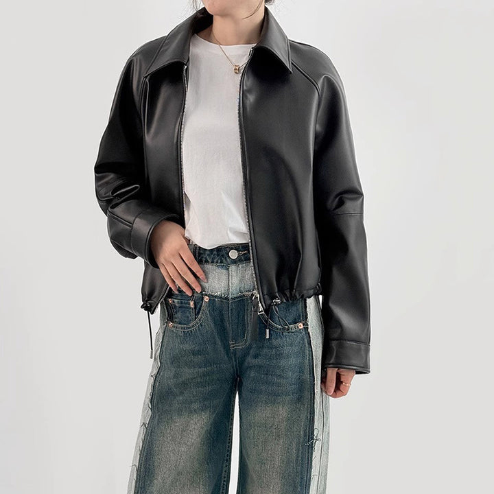 Damen Urbaner Stil Lederjacke Echo Archiv